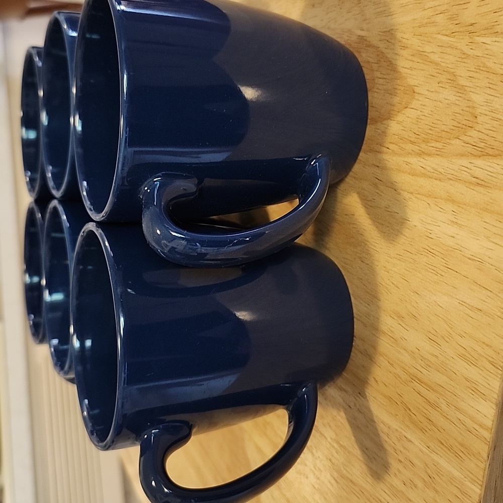 Corelle blue stoneware mugs set of 6